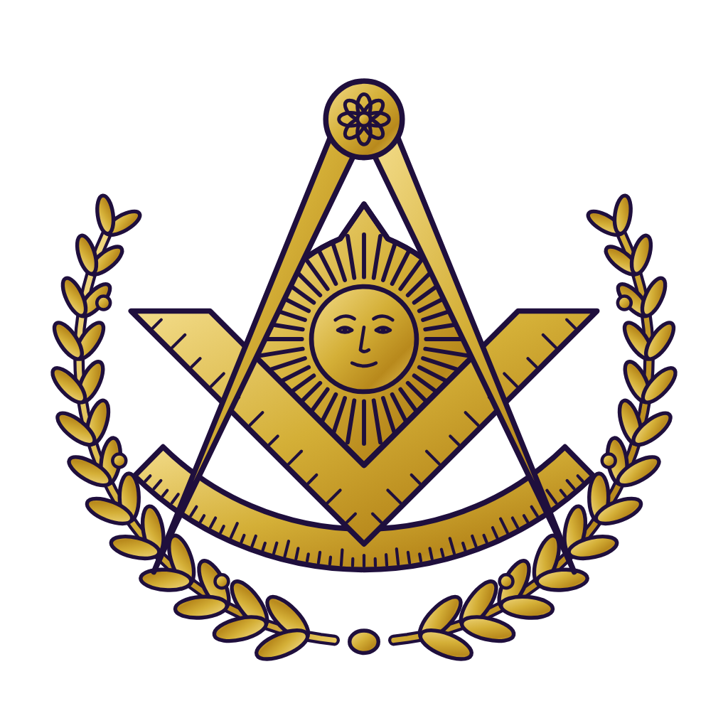 The Grand Master's Jewel: compasses opened on a segment of a circle, with the square and the sun